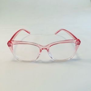 Betsey Johnson Reading Glasses Large Chunky Square +2.00 Ombre Pink Clear Reader